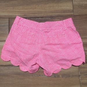 Lilly Pulitzer neon pink gingham buttercup short